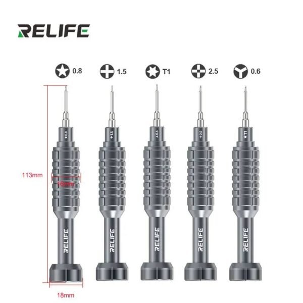 RELIFE RL-730A 5-in-1 Steel Cannon Precision Screwdriver Set
