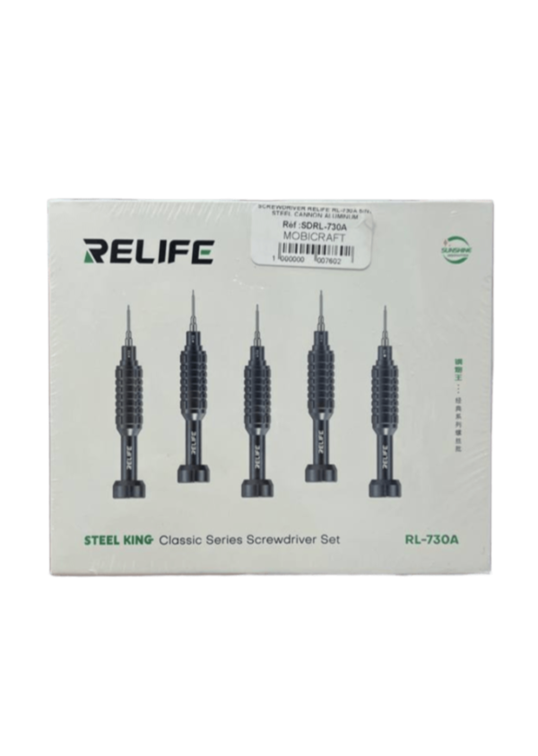 RELIFE RL-730A 5-in-1 Steel Cannon Precision Screwdriver Set